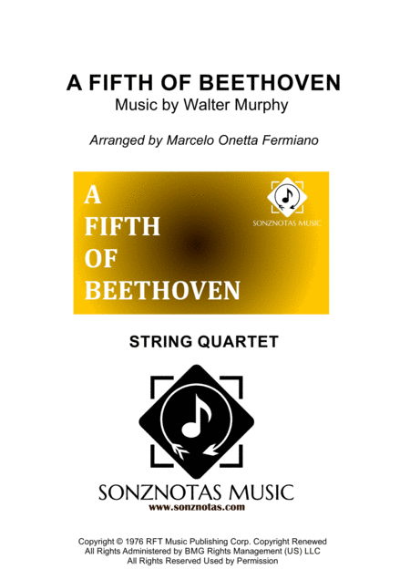 Free Sheet Music A Fifth Of Beethoven Walter Murphy String Quartet Score And Parts