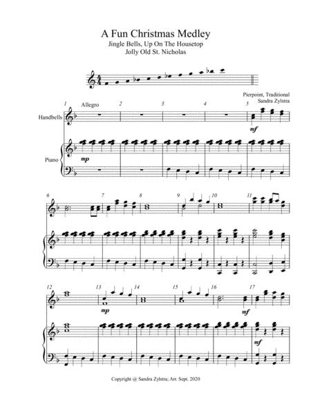 A Fun Christmas Medley 2 Octave Handbells Piano Accompaniment Sheet Music