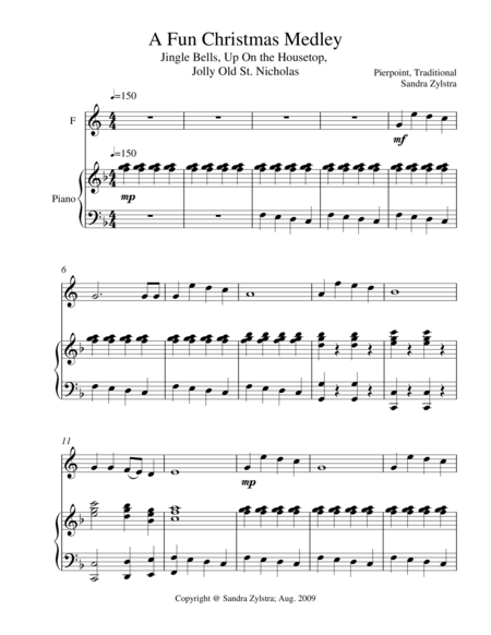 A Fun Christmas Medley Treble F Instrument Solo Sheet Music