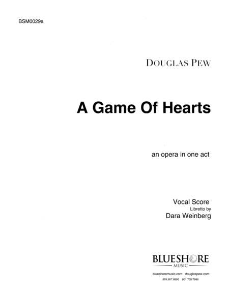 A Game Of Hearts Vocal Score Sheet Music