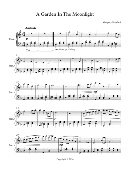 A Garden In The Moonlight Sheet Music