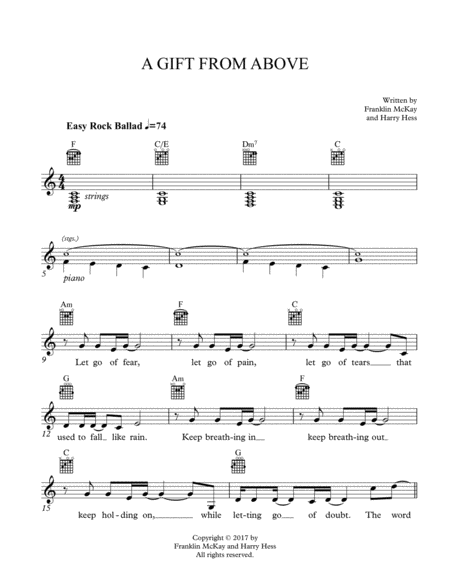 A Gift From Above Sheet Music