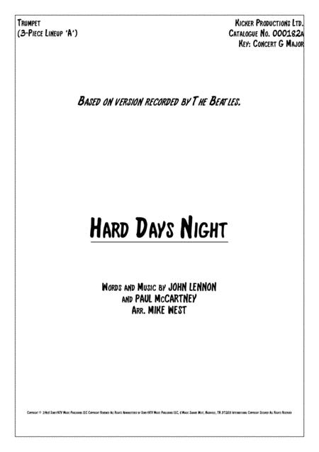 A Hard Day Night 3 Piece Brass Section A Sheet Music