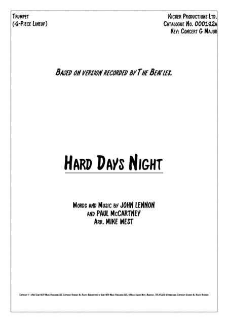 Free Sheet Music A Hard Day Night 4 Piece Brass Section