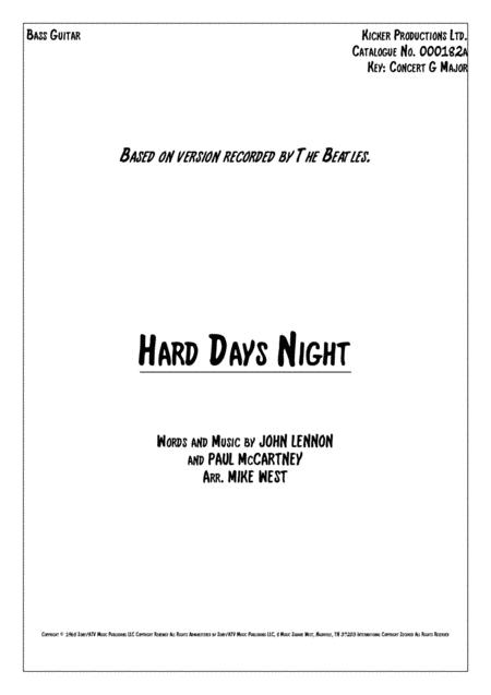 A Hard Day Night Bass Guitar Sheet Music