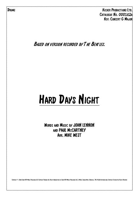 Free Sheet Music A Hard Day Night Drums