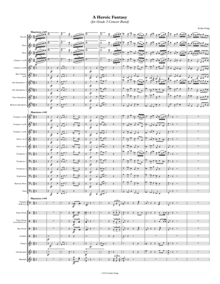 A Heroic Fantasy For Grade 3 Concert Band Sheet Music