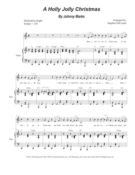 Free Sheet Music A Holly Jolly Christmas Unison Choir