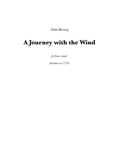 A Journey With The Wind Piece For Brass Band Advanced Level Orchestral Material Available Sheet Music