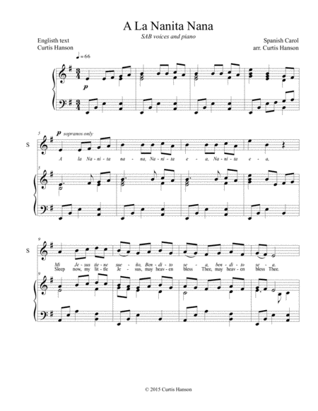 Free Sheet Music A La Nanita Nana Sab