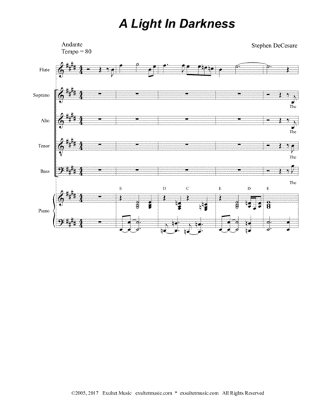 A Light In Darkness Sheet Music