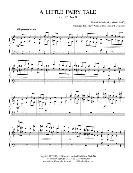 Free Sheet Music A Little Fairy Tale Op 27 No 9