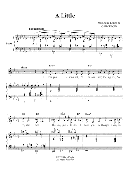 A Little For Voice And Piano Sheet Music