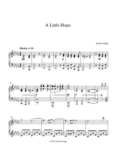 A Little Hope Sheet Music