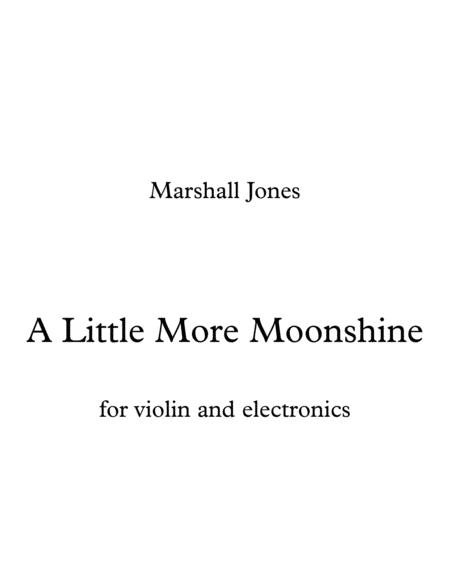 Free Sheet Music A Little More Moonshine