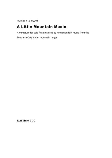 A Little Mountain Music Sheet Music