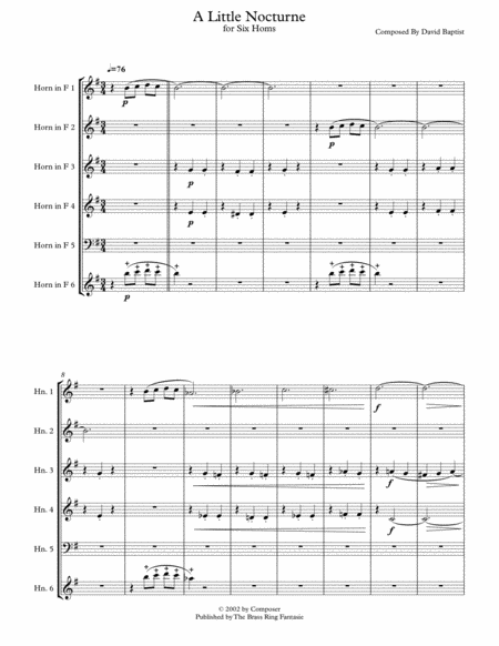 Free Sheet Music A Little Nocturne