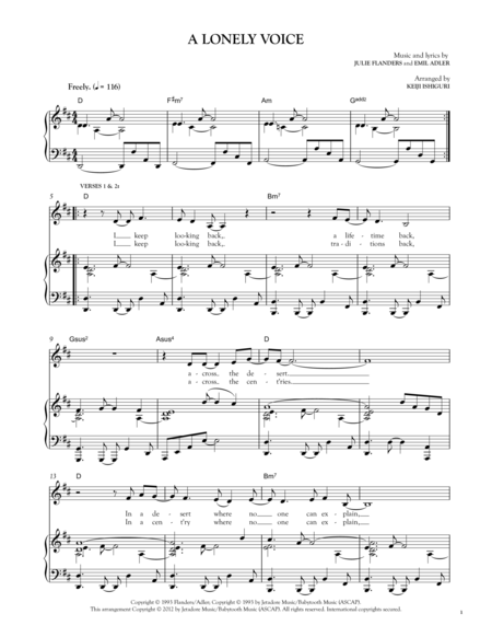 Free Sheet Music A Lonely Voice