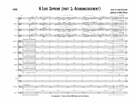 Free Sheet Music A Love Supreme Part 1 Acknowledgement