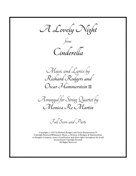 A Lovely Night From Cinderella Sheet Music