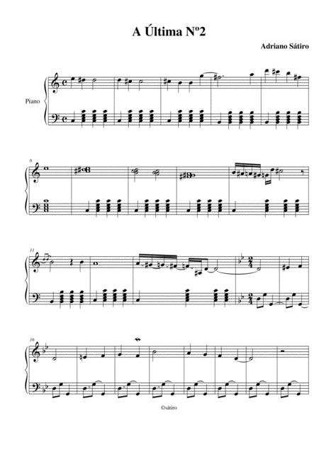 A Ltima No 2 Sheet Music