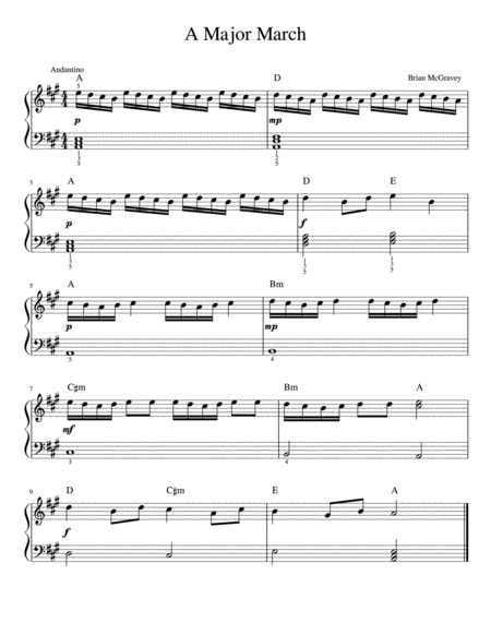 A Major March Sheet Music