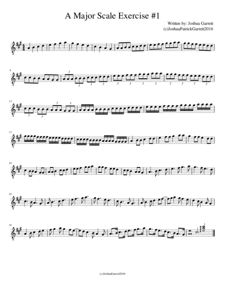 A Major Scale Exercise 1 Sheet Music