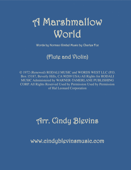 A Marshmallow World Arranged For Flute And Violin Sheet Music