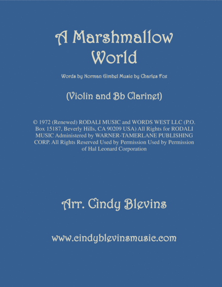 A Marshmallow World Arranged For Violin And Bb Clarinet Sheet Music