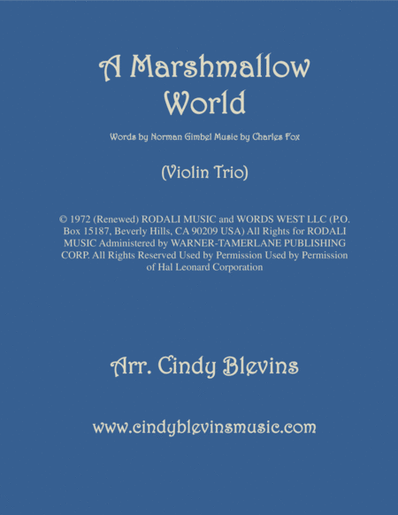 A Marshmallow World Arranged For Violin Trio Sheet Music