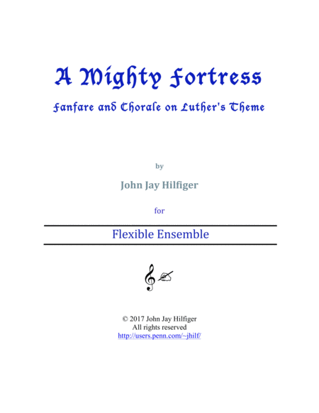 Free Sheet Music A Mighty Fortress Fanfare And Chorale On Luthers Theme