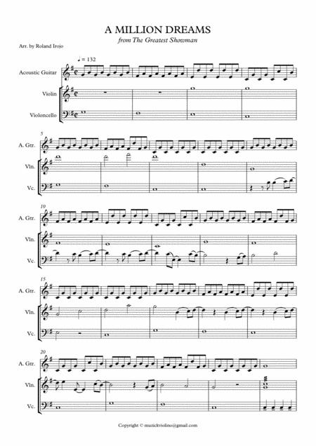 A Million Dreams Guitar Cello Violin Sheet Music