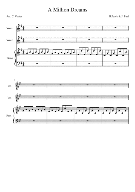 A Million Dreams Reprise By Sheet Music