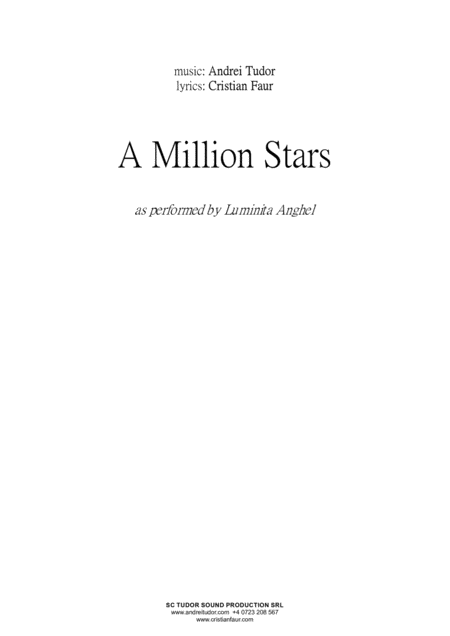 A Million Stars Luminita Anghel Andrei Tudor Cristian Faur Sheet Music