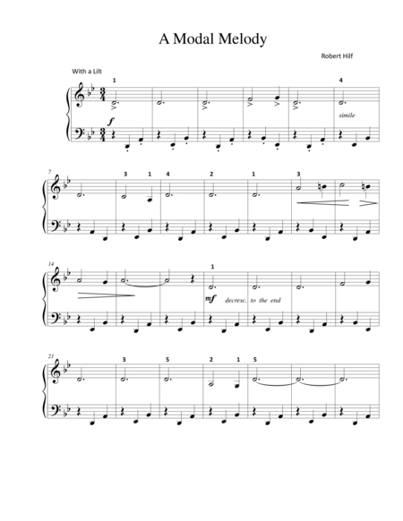 A Modal Melody Sheet Music