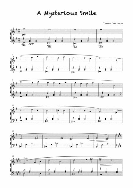 Free Sheet Music A Mysterious Smile Mona Lisa