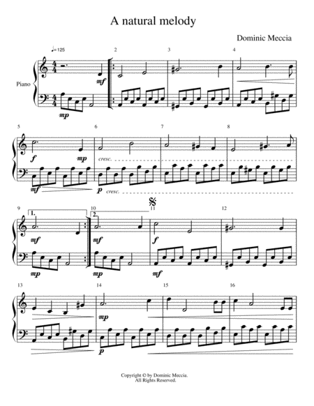 A Natural Melody Sheet Music