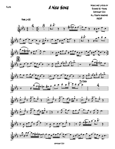 A New Song Flute Sheet Music