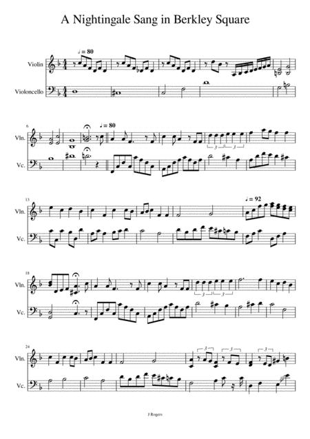 A Nightingale San In Berkeley Square Sheet Music