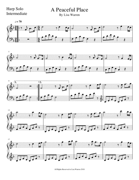 Free Sheet Music A Peaceful Place Intermediate