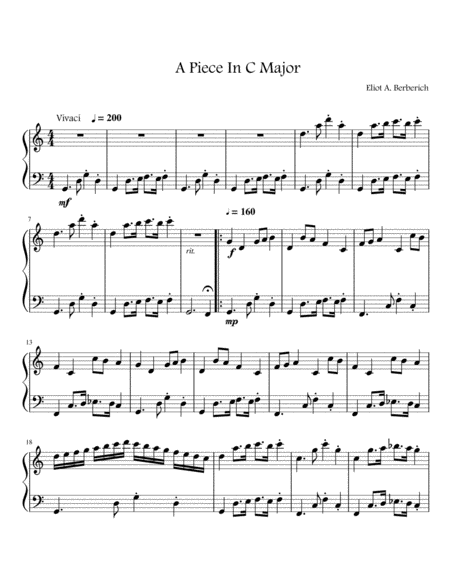 A Piece In C Major Sheet Music