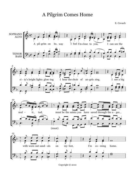 A Pilgrim Comes Home Sheet Music