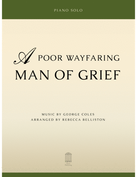 A Poor Wayfaring Man Of Grief Piano Solo Sheet Music