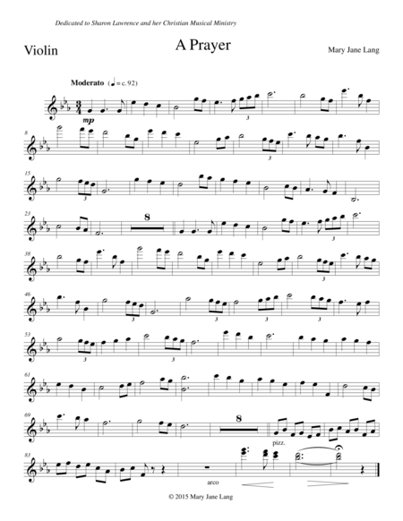 Free Sheet Music A Prayer