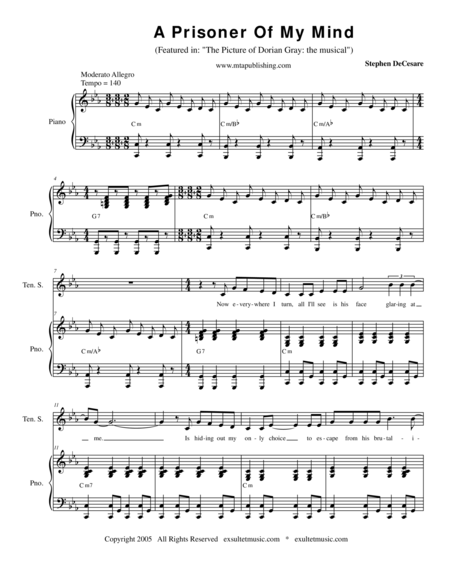 A Prisoner Of My Mind Sheet Music