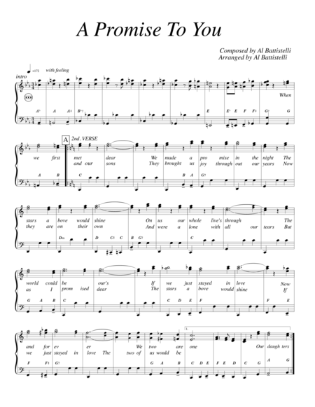 A Promise To You Sheet Music