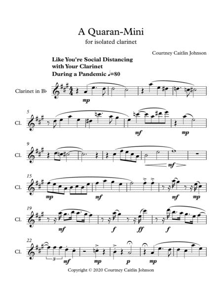 Free Sheet Music A Quaran Mini For Isolated Clarinet