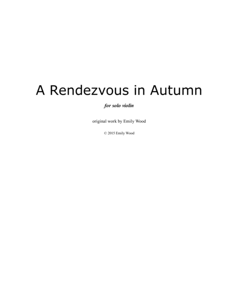 A Rendezvous In Autumn Sheet Music