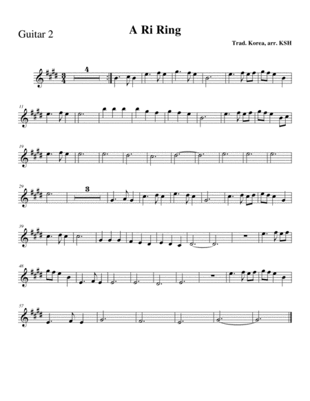 A Ri Rang Guitar Part 2 Sheet Music