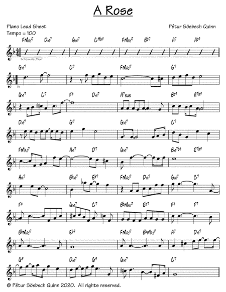 A Rose Sheet Music